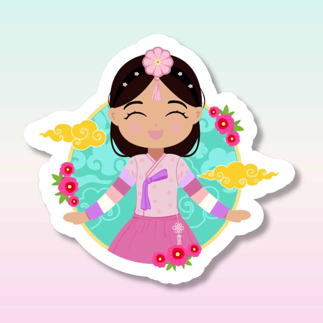 Korean Cultural Celebration Die Cut Sticker image 0