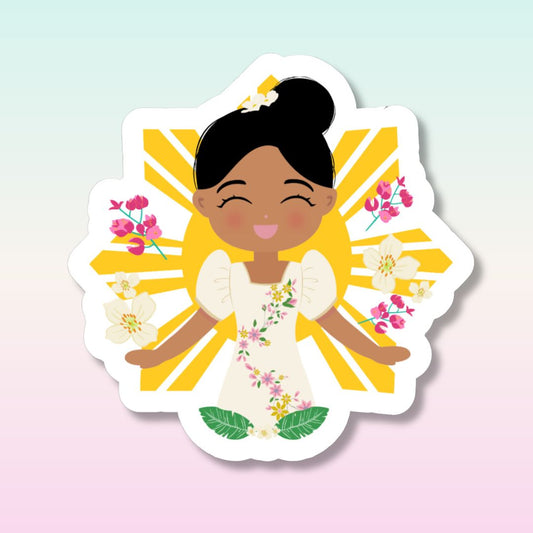 Filipina Cultural Celebration Die Cut Sticker