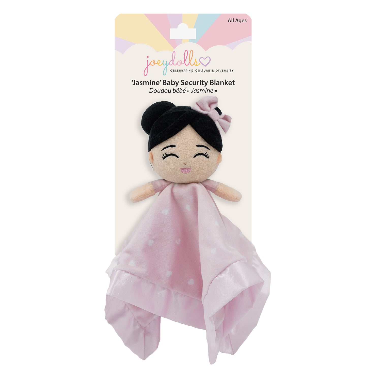 Baby Lovey Jasmine Girl Pink Hearts (Case Pack of 6) - Joeydolls