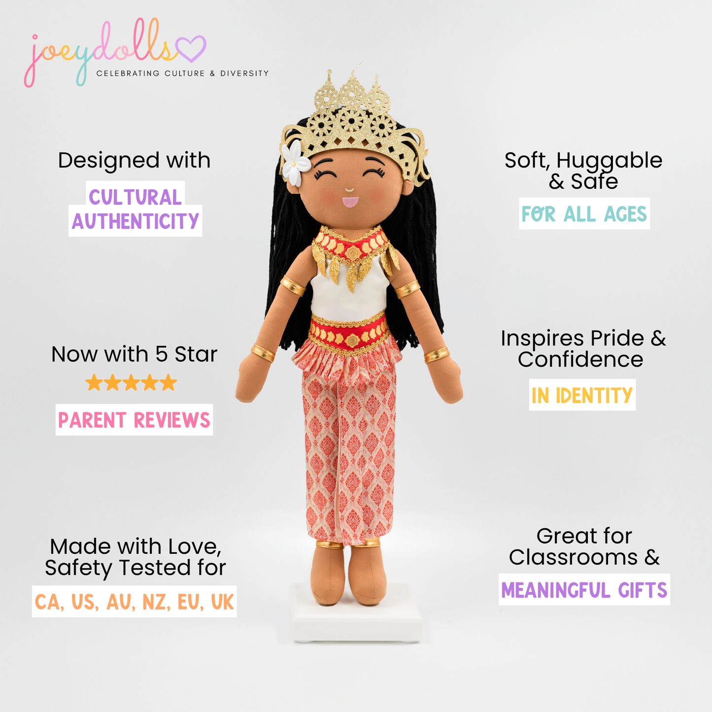Joeydolls Cambodian 'Soriya' Cultural Doll - Joeydolls