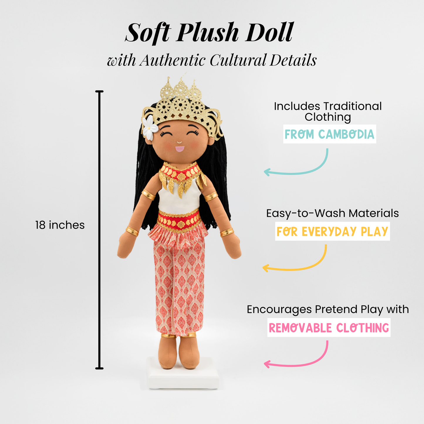 Joeydolls Cambodian 'Soriya' Cultural Doll - Joeydolls