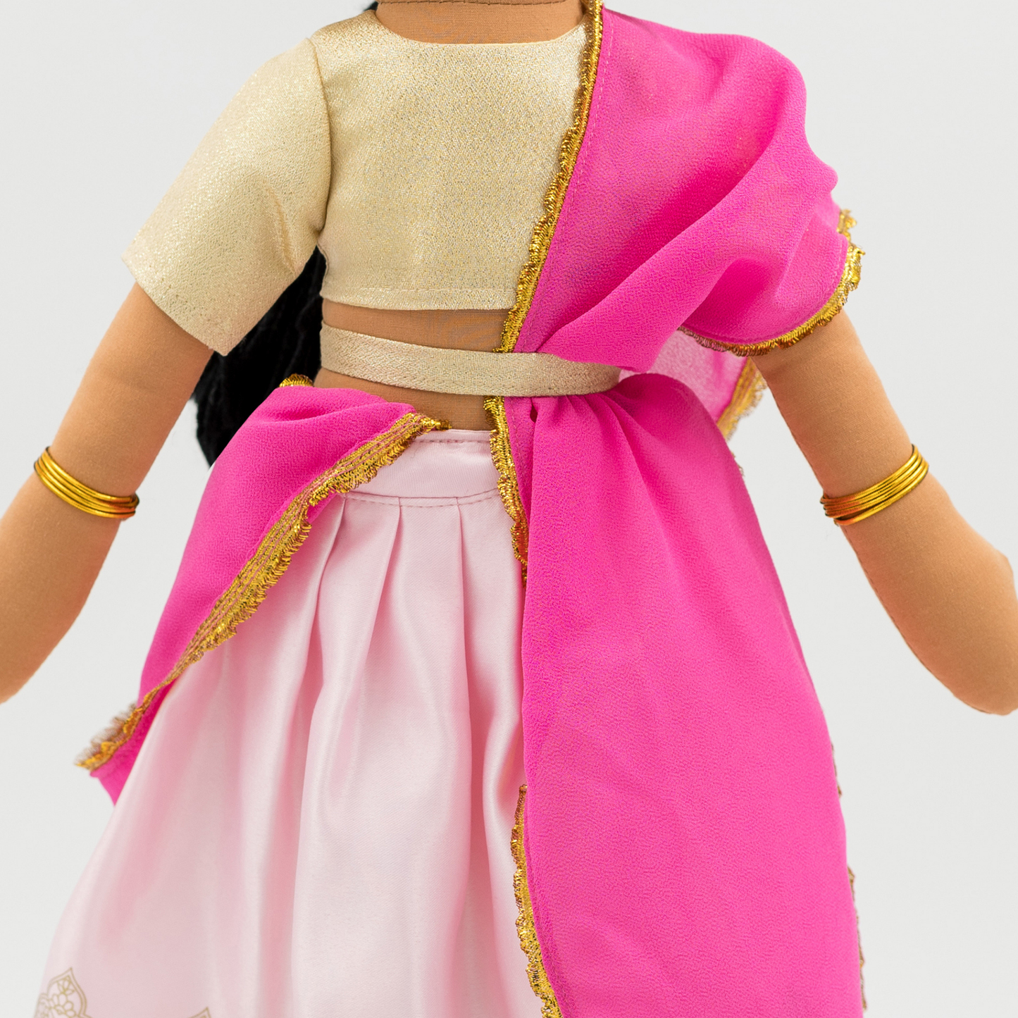 Indian Doll Priya - 18" Cultural Plush in Gold Lehenga