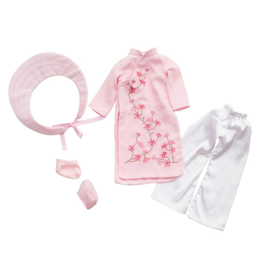 Pink Ao Dai (Thuong) Outfit for 18” Hoa Signature Doll