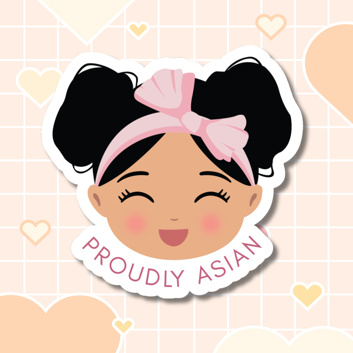 Proudly Asian Girl Die-Cut Sticker