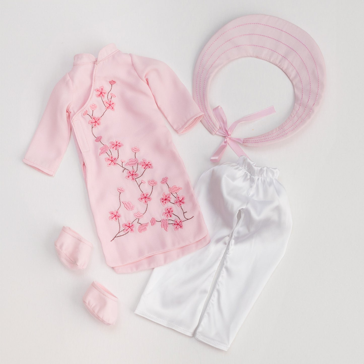 Joeydolls Vietnamese 'Thuong' Doll Outfit - Áo Dài & Khăn Đống Set