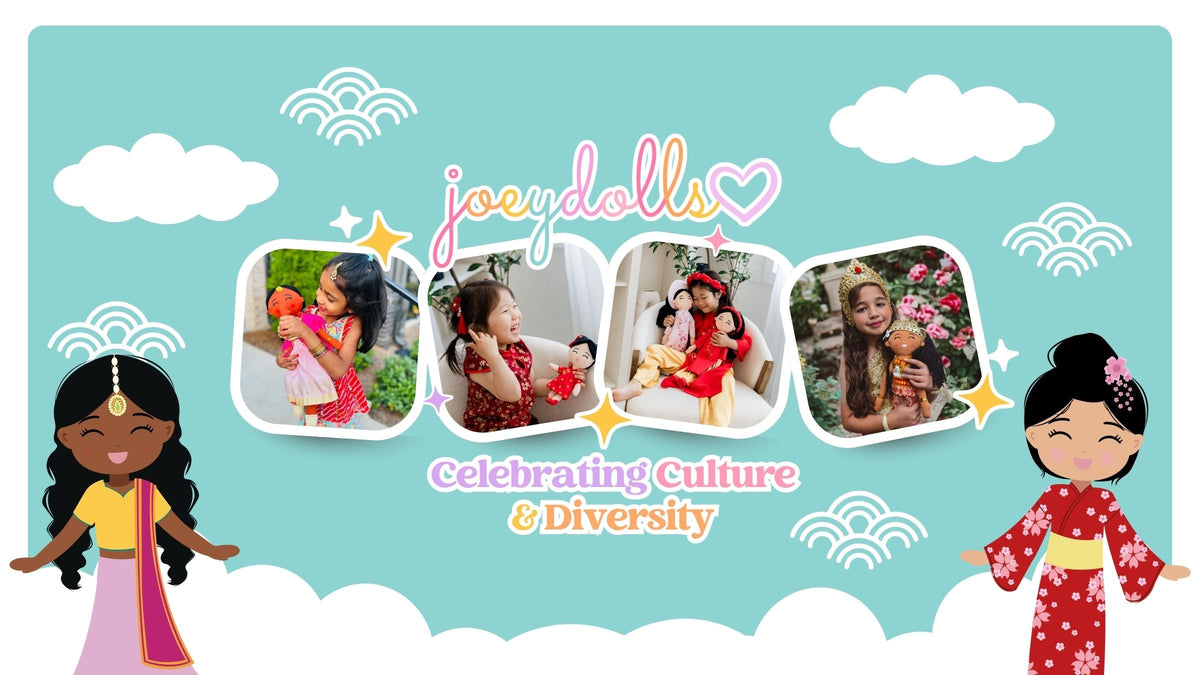 A colorful Joeydolls brand banner titled 