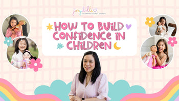 A colorful header featuring a woman and several children holding diverse cultural dolls. The text reads: 