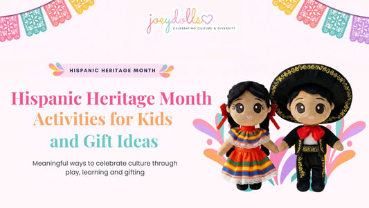 Joeydolls Xochitl and Mateo Mexican dolls representing Mexican heritage
