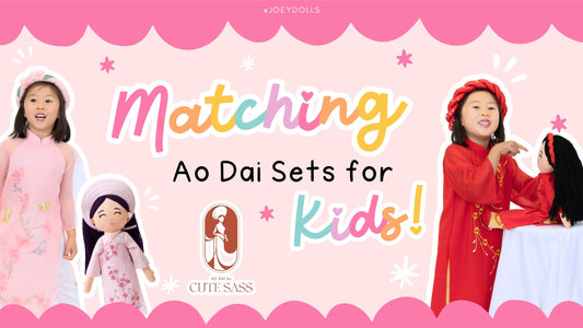 Joeydolls Vietnamese culture toys dressed in traditional Ao Dai, sharing meaningful moments of heritage and belonging with children.