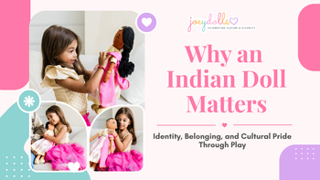 Child playing with an Indian cultural doll