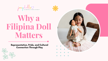 Asian girl holding a culturally diverse plush doll from Joeydolls, featured blog image about Asian doll makers and inclusive toys for kids.
