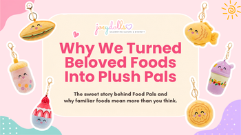 Why We Created Food Pals hero image featuring a child holding a Joeydolls Food Pal plush that celebrates culture through everyday play