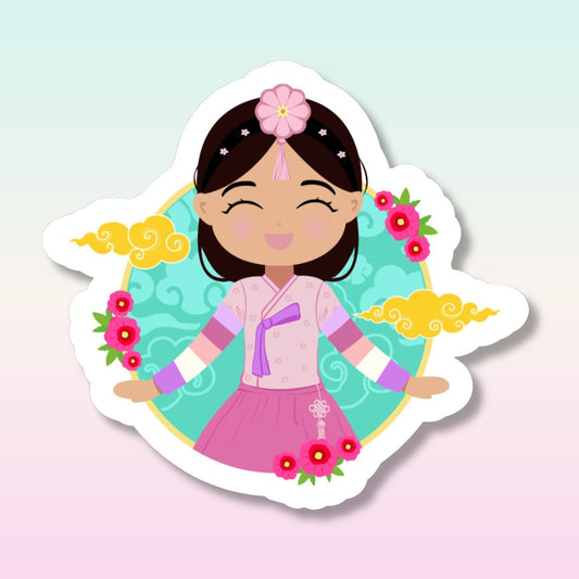 Korean Cultural Celebration Die Cut Sticker image 0