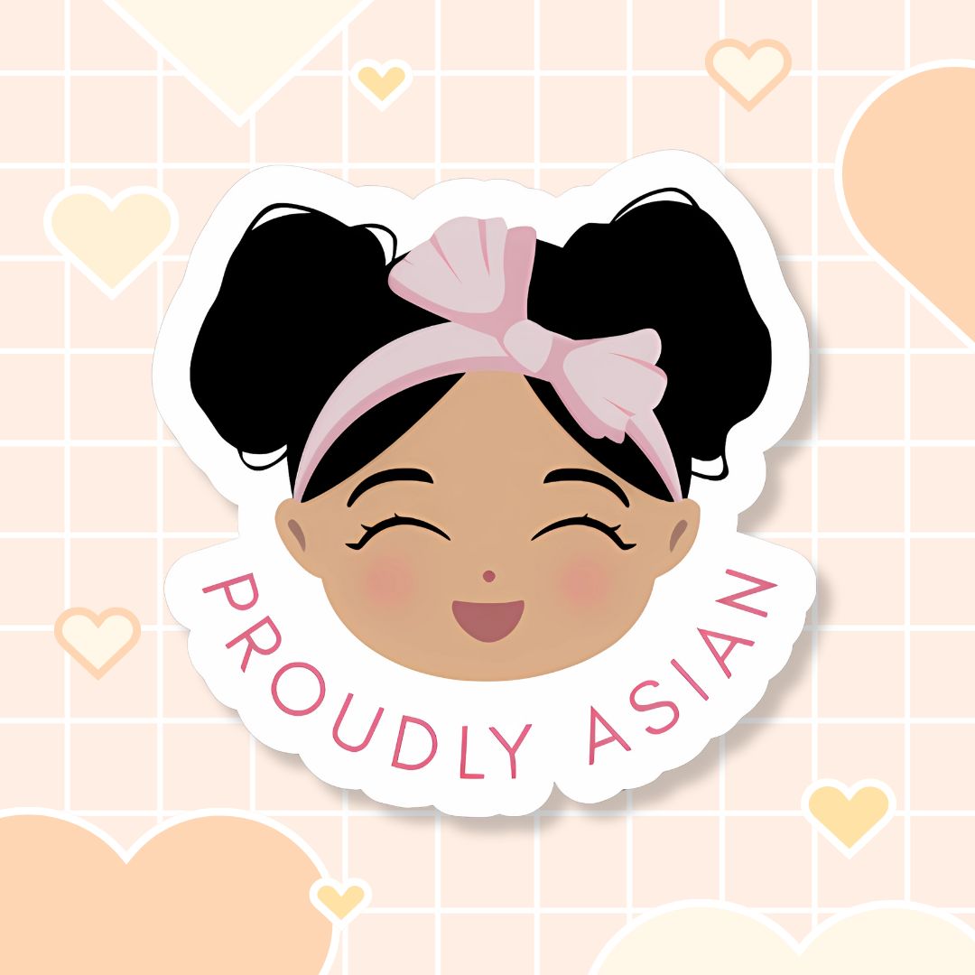 Proudly Asian Girl Die-Cut Sticker image 0