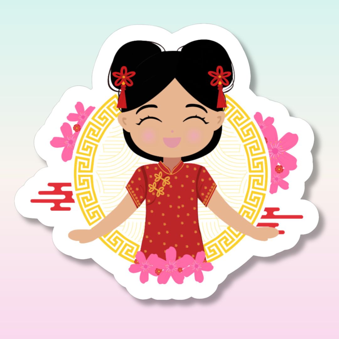 Chinese Cultural Pride Sticker – Die-Cut Vinyl – Joeydolls
