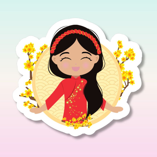 Vietnamese Cultural Celebration Die Cut Sticker image 0