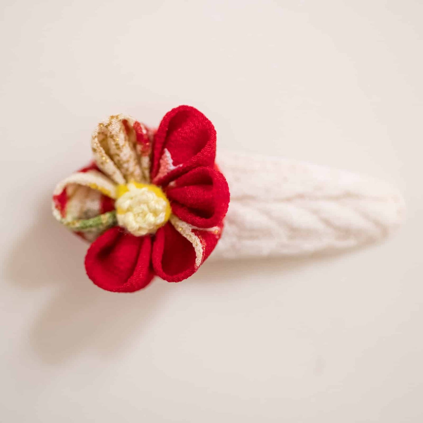 Japanese Children Accessories by Kaori Tavares - Red Kimono on White Hair Clip image