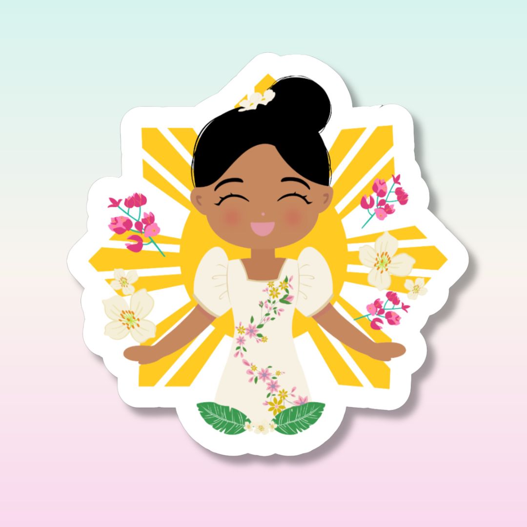 Filipina Cultural Celebration Die Cut Sticker image 0