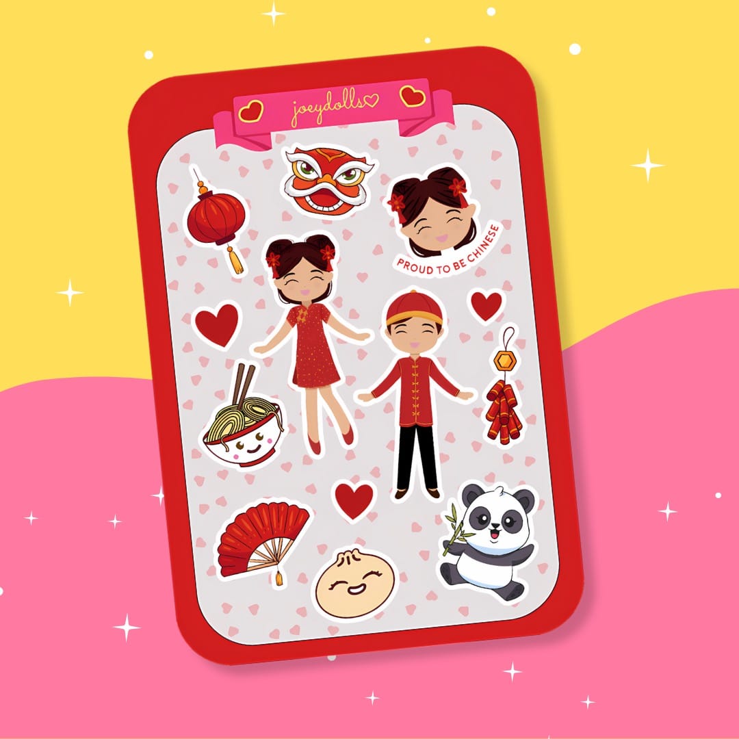 Chinese Cultural Sticker Sheet – Fun Heritage Stickers – Joeydolls