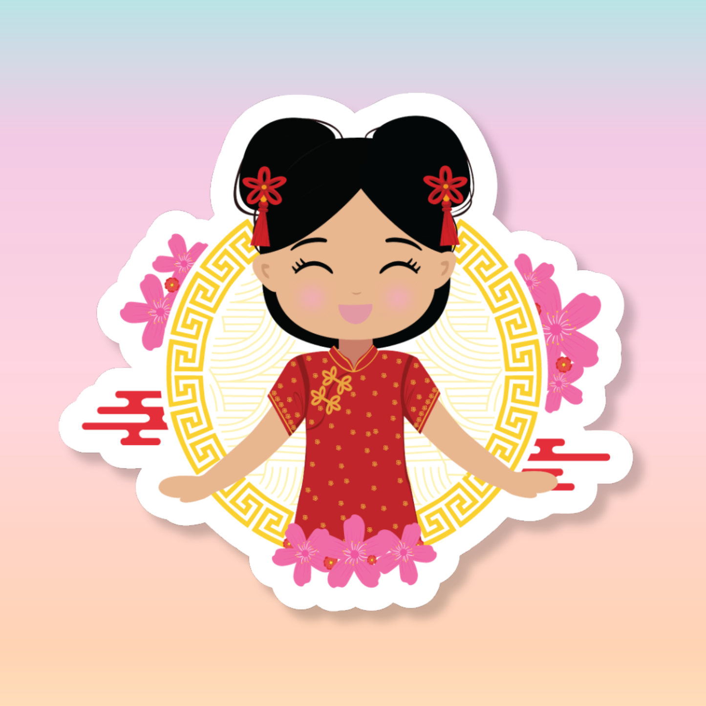 Chinese Cultural Celebration Die Cut Sticker