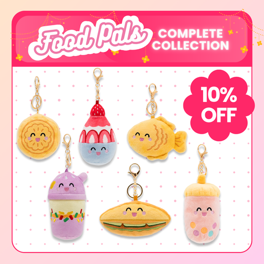 Food Pals Cultural Treats – 6-Pack Plush Keychain Bundle