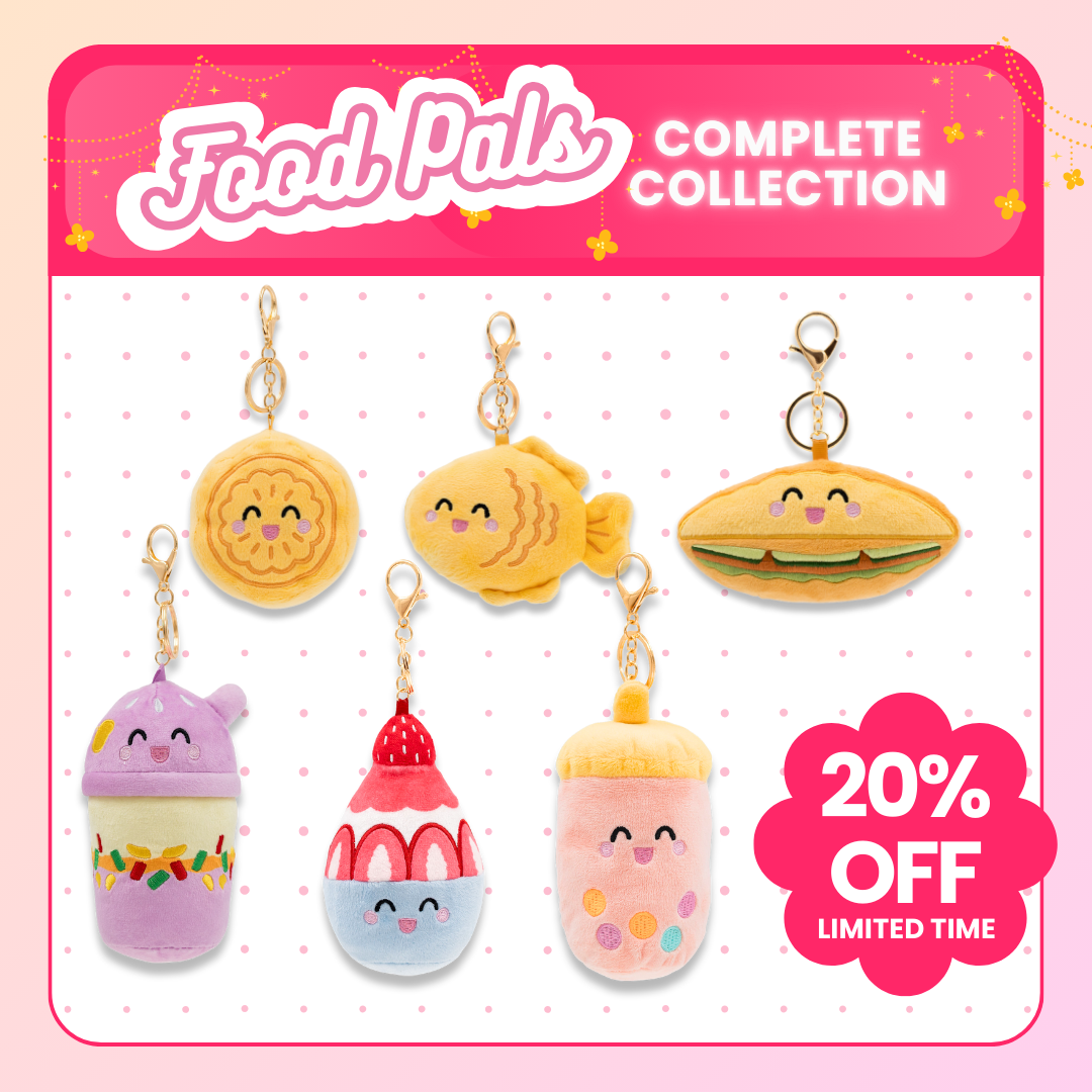 Food Pals Cultural Treats – 6-Pack Plush Keychain Bundle