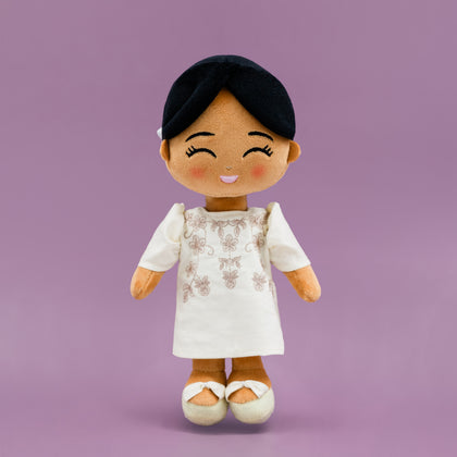 Joeydolls Mini Malaya, a 9-inch Filipina doll in a Filipiniana dress with butterfly sleeves