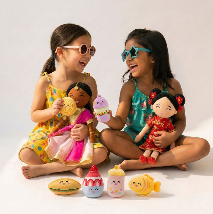 Food Pals Cultural Treats: 6-Pack Plush Bag Charm Bundle