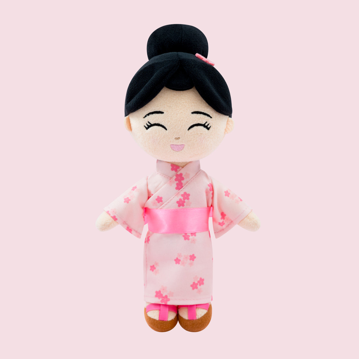 A pink floral kimono
