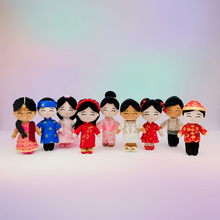 Nine Lil Joeydolls Mini Dolls: Priya, Minh, Danbi, Hoa, Aiko, Malaya, Mei, Bayani and Jun