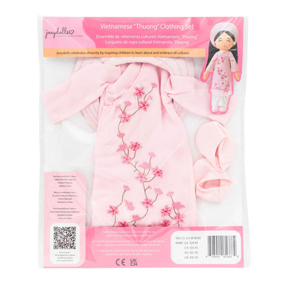 Pink Ao Dai (Thuong) Outfit for 18” Hoa Signature Doll