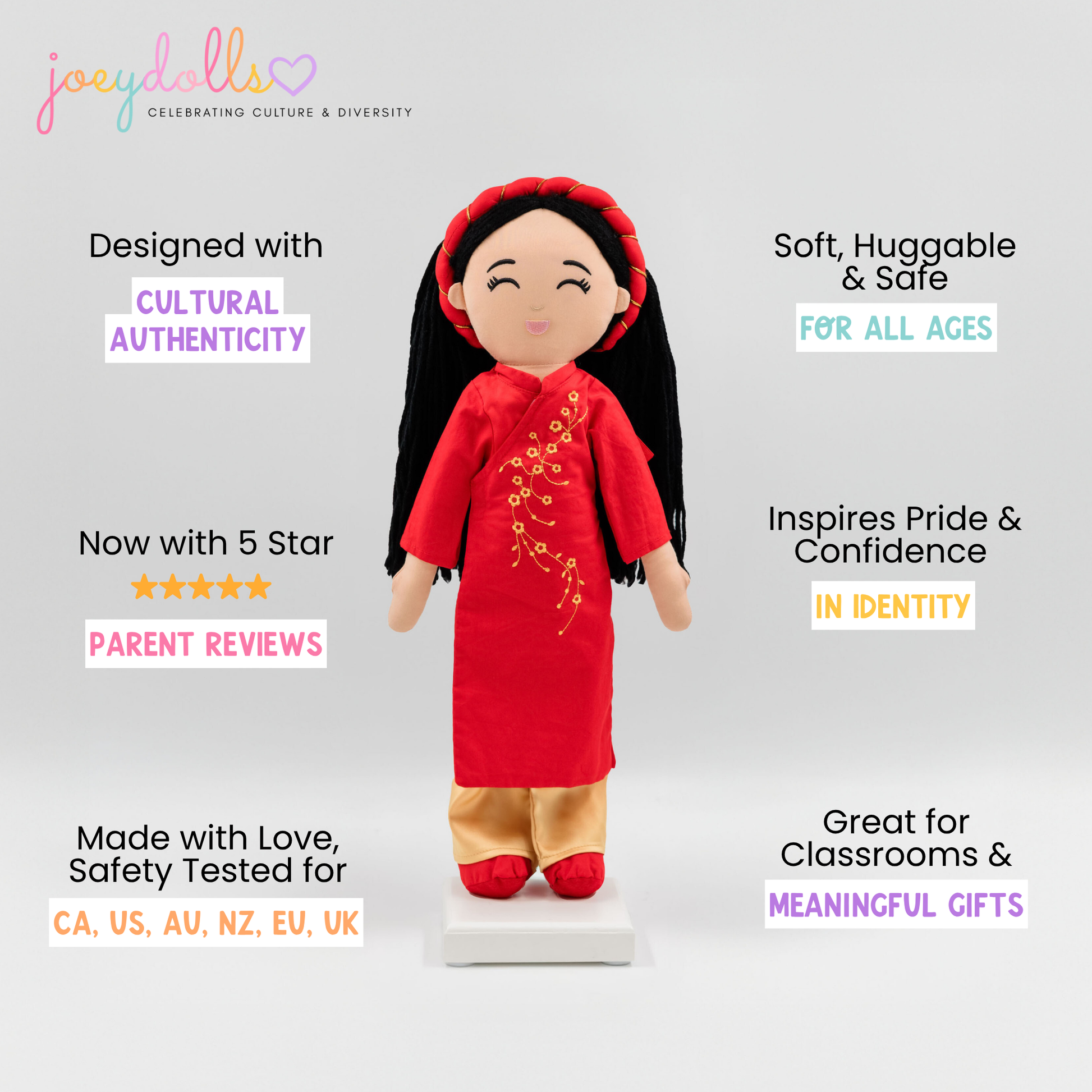 Joeydolls Vietnamese 'Hoa' Cultural Doll - Joeydolls