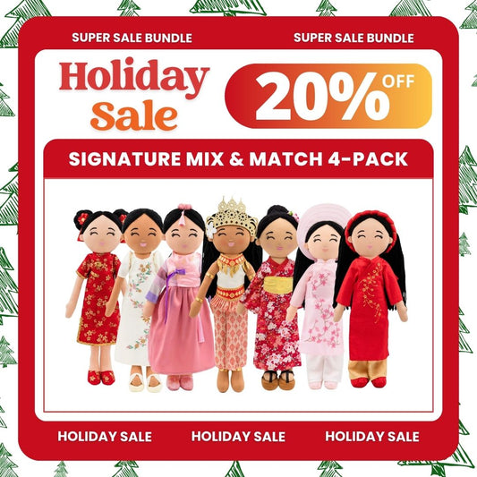 Signature mix & match 4-pack with promotional text on a festive background.
