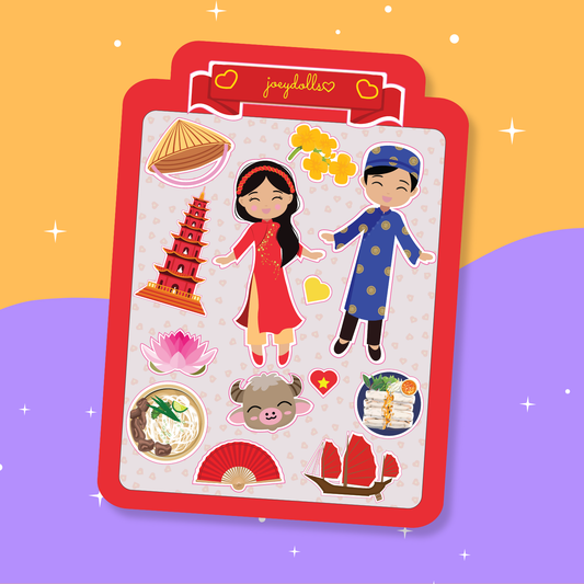 Vietnamese Cultural Sticker Sheet